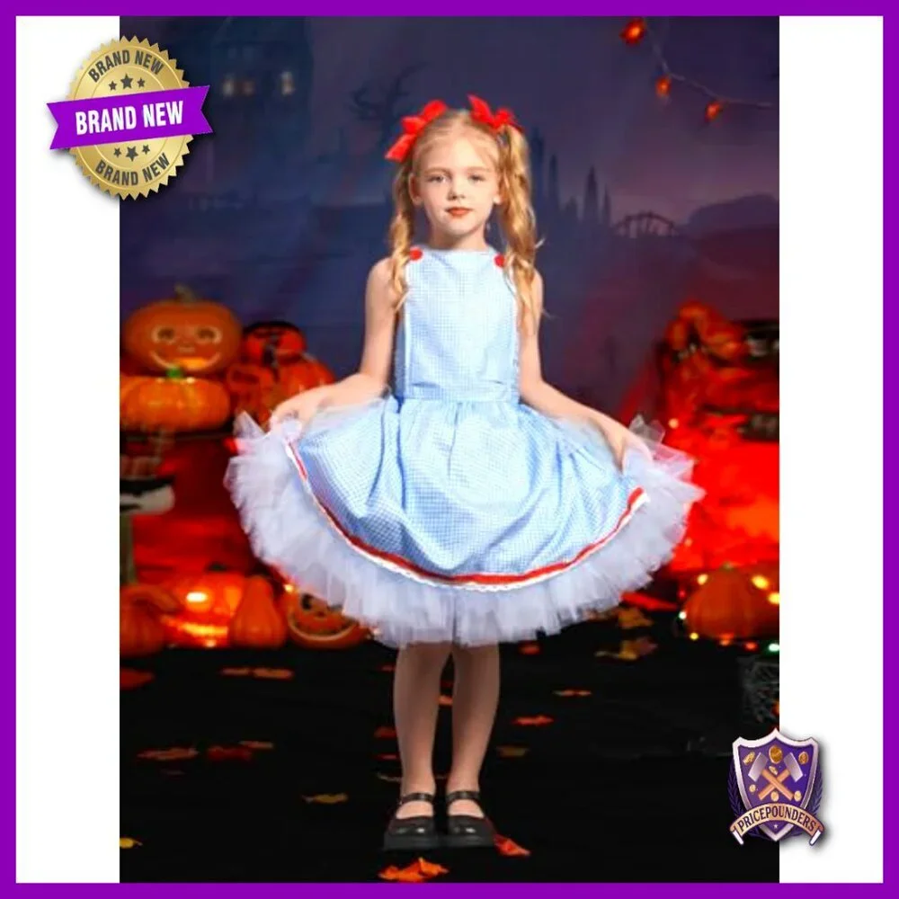Girls Tutu Dress with Headband Elegant Ruffle Tulle Costume for Role Play